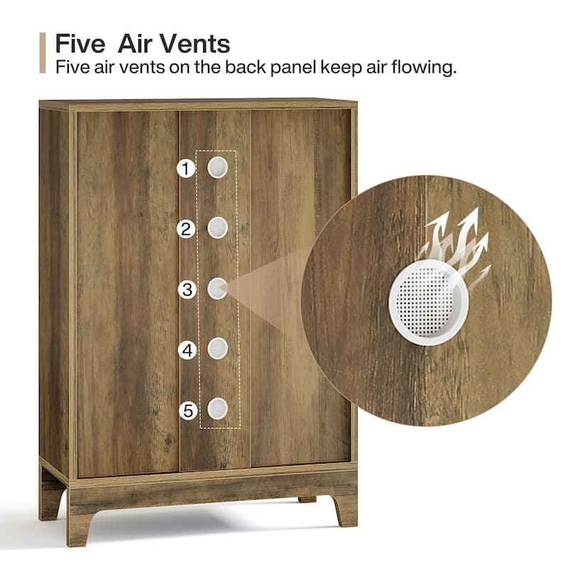 Shoe Cabinet with Doors and Adjustable Shelf