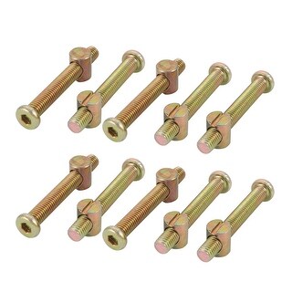 Water & Wood 10pcs M8 Barrel Bolts Cross Dowel Slotted Furniture Nut for Beds Crib Chairs 