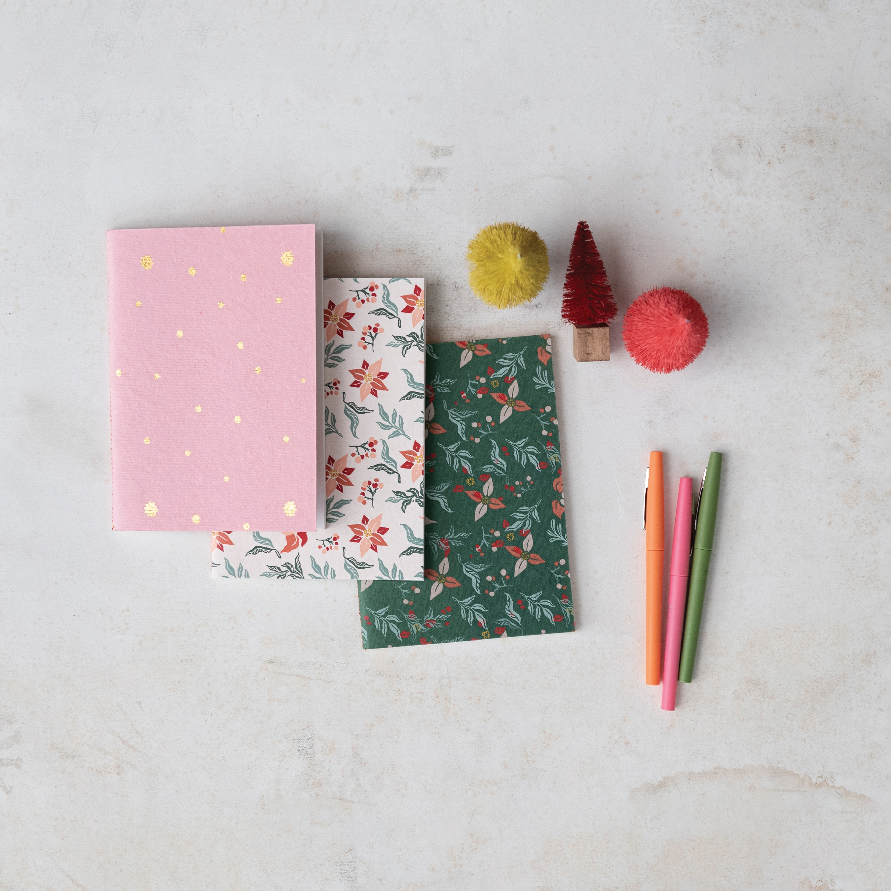 Handmade Recycled Paper Soft Cover Notebooks with Patterns