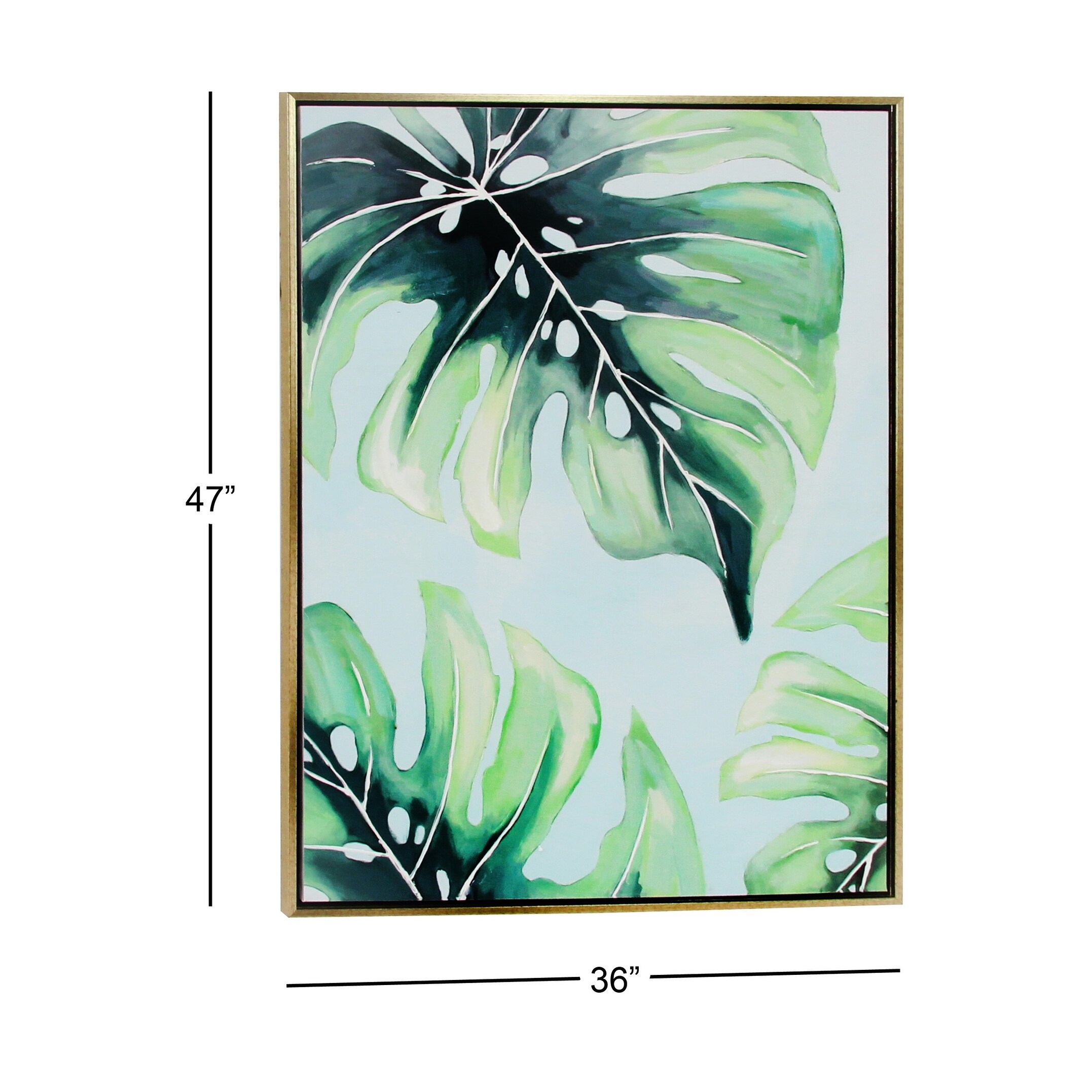 Shop Large Canvas Wall Art With Tropical Leaf Design 36 X 47
