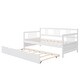preview thumbnail 3 of 5, Twin Size Daybed Wood Bed with Twin Size Trundle,White