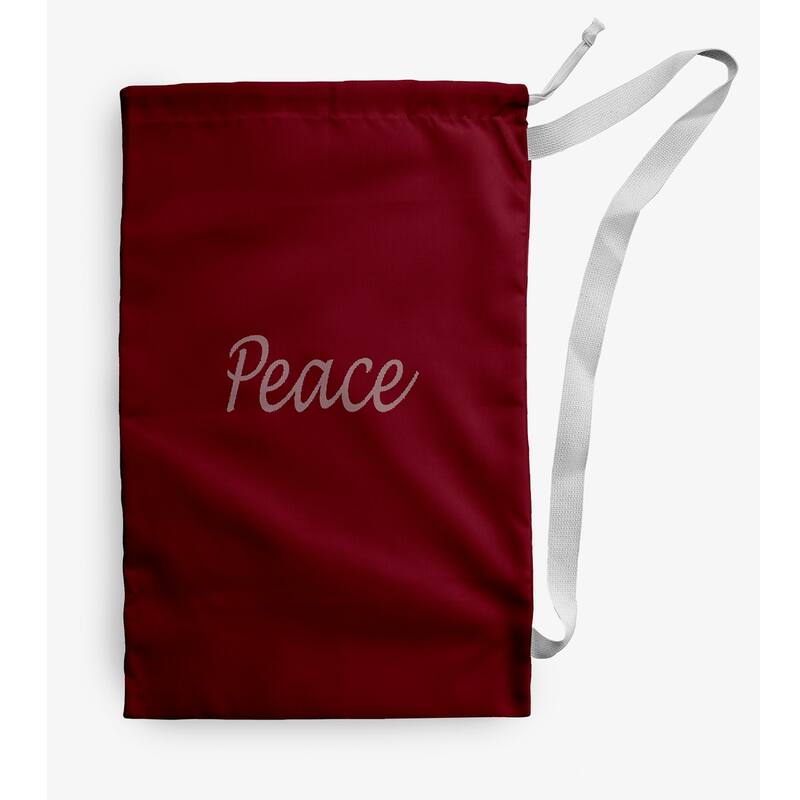 Peace Christmas Laundry Bag - 28" x 36" - Red