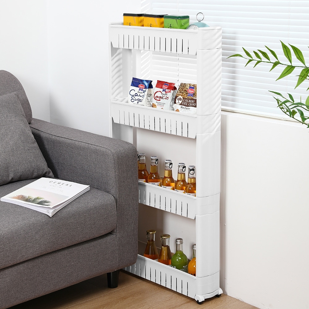 Rolling Pull-out Narrow Storage Tower - On Sale - Overstock ...
