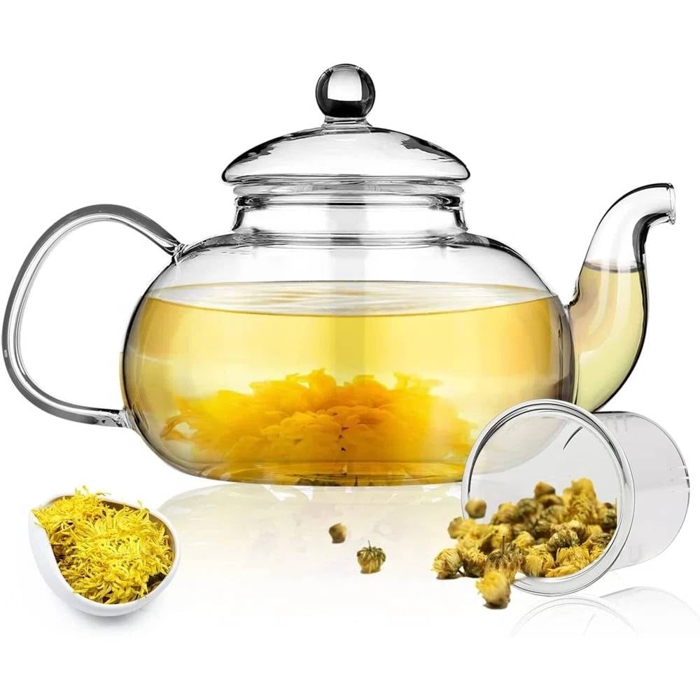 1,000 ml/33.8 oz Glass Teapot with Detachable Infuser - 11.81