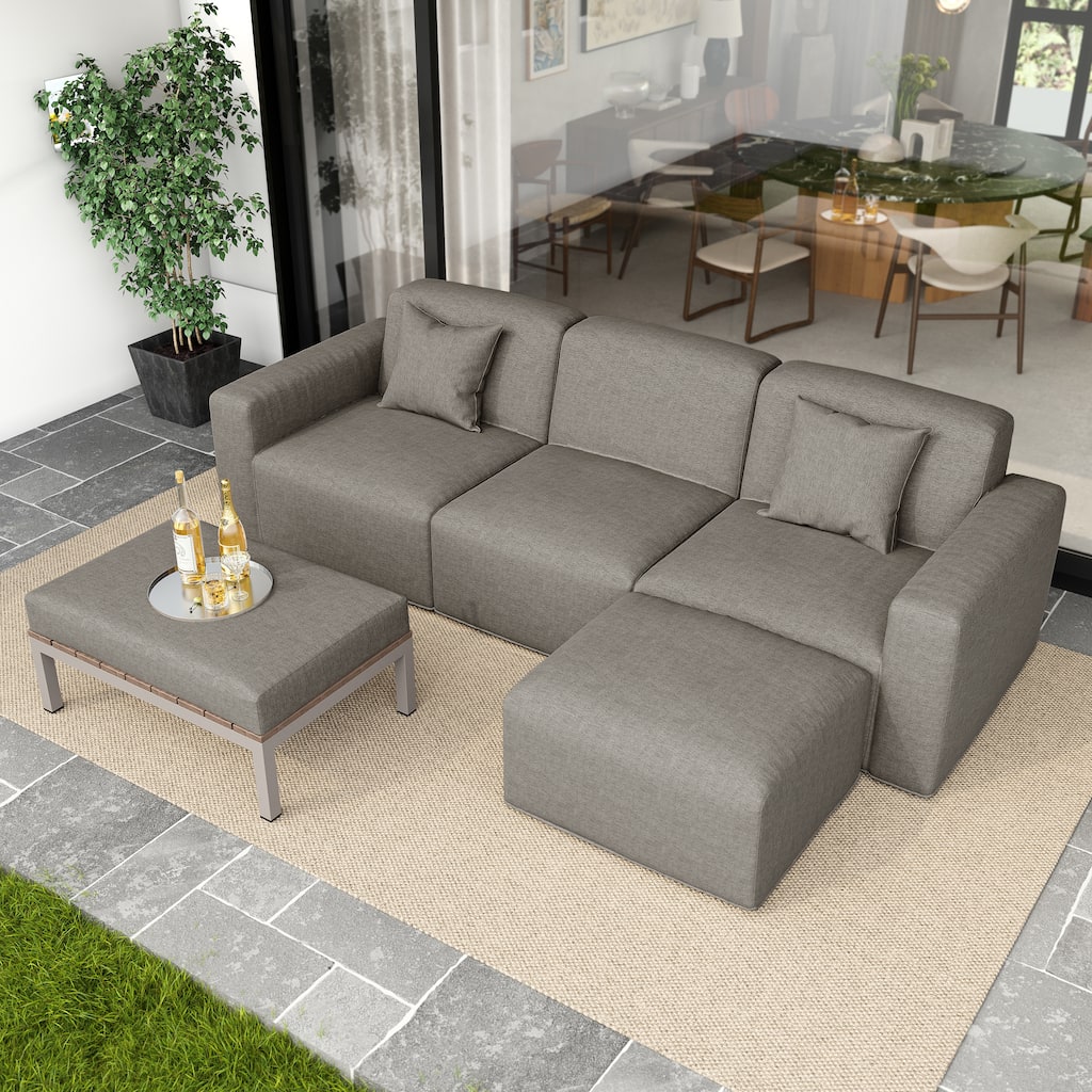 5-Piece Modular Sets Sectional Sofa Set Patio Conversation Sets