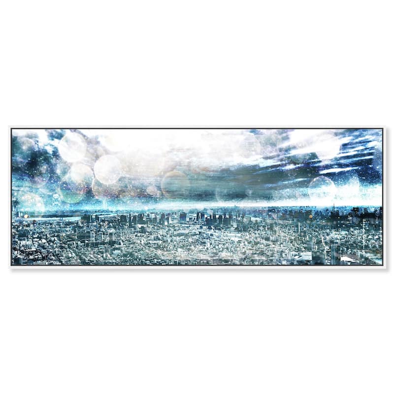 Tokyo Skyline City Panoramic Canvas by Art Remedy - White - 54" x 20"