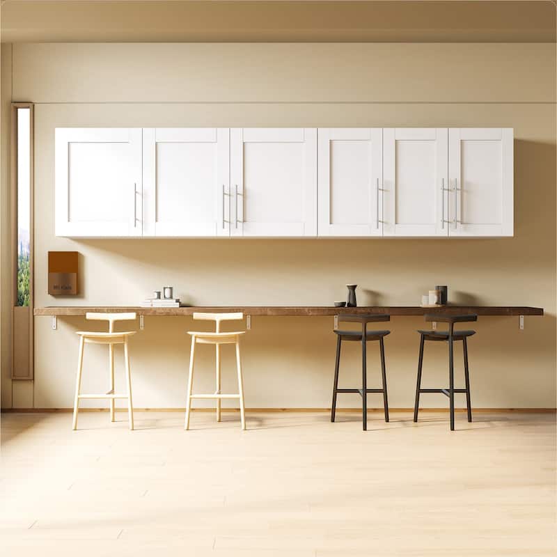 Stackable Wood Wall Mounted Storage Cabinet,White