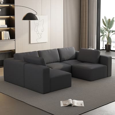104"x71" Modular Sectional Sofa Sleeper, Chaise, Ottoman, U-Shaped