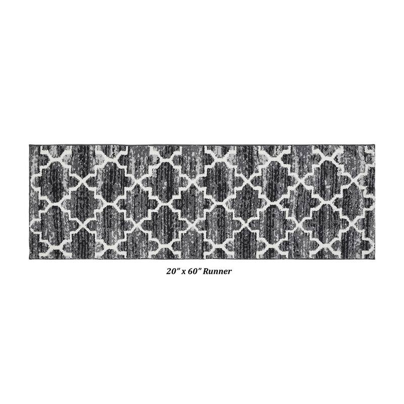 Better Trends Savio Collection Marrakesh Bathroom Rug - 100% Micro Polyester with Gel Foam Backing, Machine Washable Bath Mat