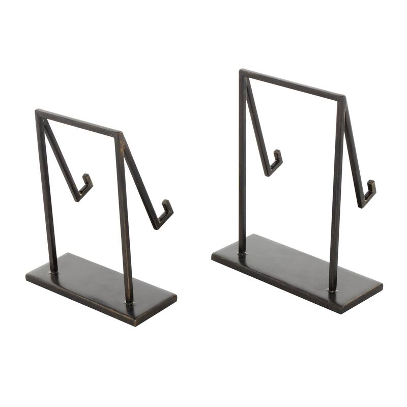 Black Metal Modern Abstract Display Easel (Set of 2)