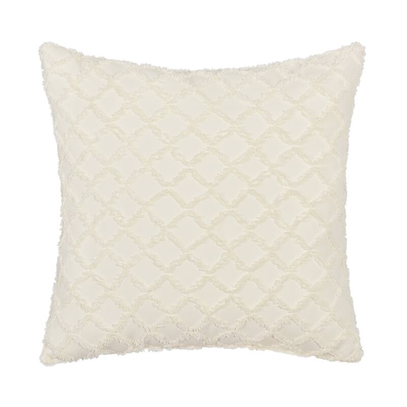 Lillian Cream 20" Square Decorative Throw Pillow