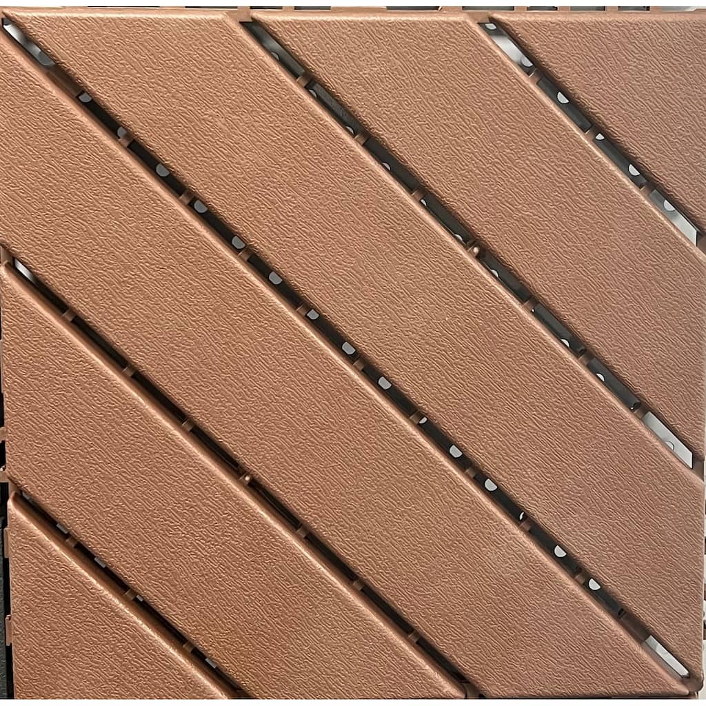 Plastic interlocking decking tiles, 44 packs of terrace decking tiles, 12 inches x 12 inches waterproof for all-weather use
