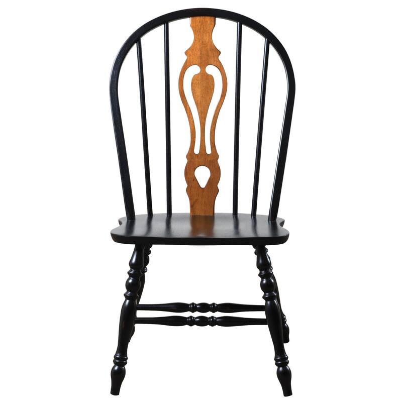 Extendable Dining Set 5pc Round/Oval Table & 4 Chairs - Black Cherry Finish