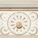 preview thumbnail 16 of 18, Brown Wood Intricately Carved 2 Drawers Floral Console Table