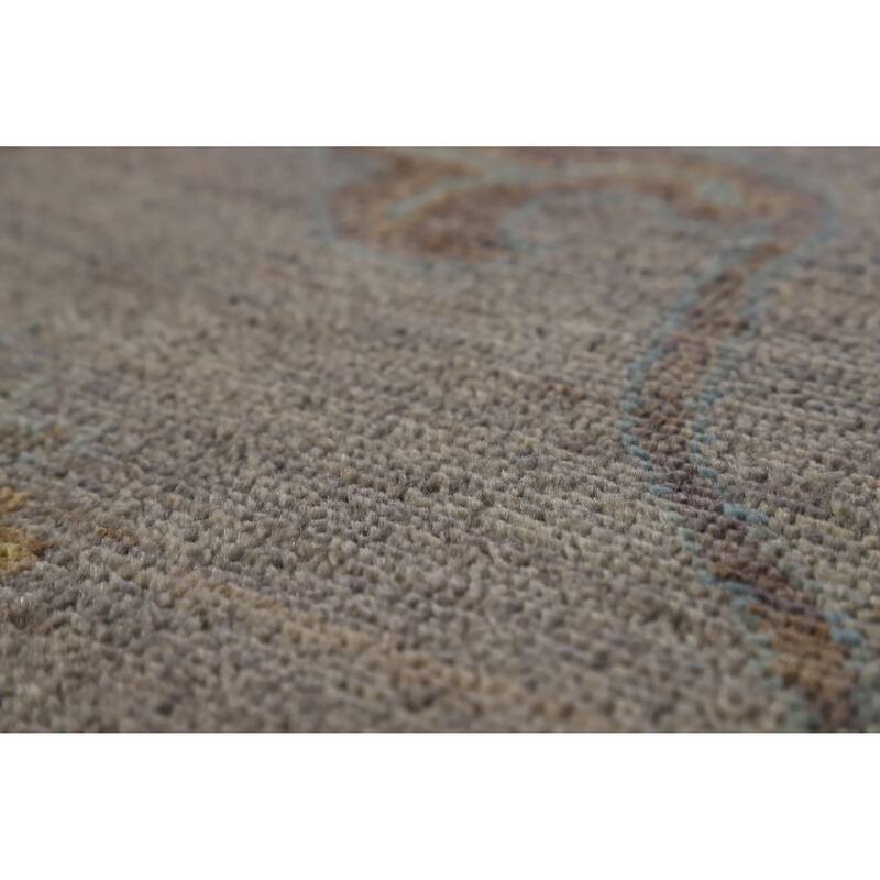 Hand Knotted Oriental 100% Wool Carpet Transitional All-Over Purples Oushak Area Rug - 9' 6'' X 8' 0''