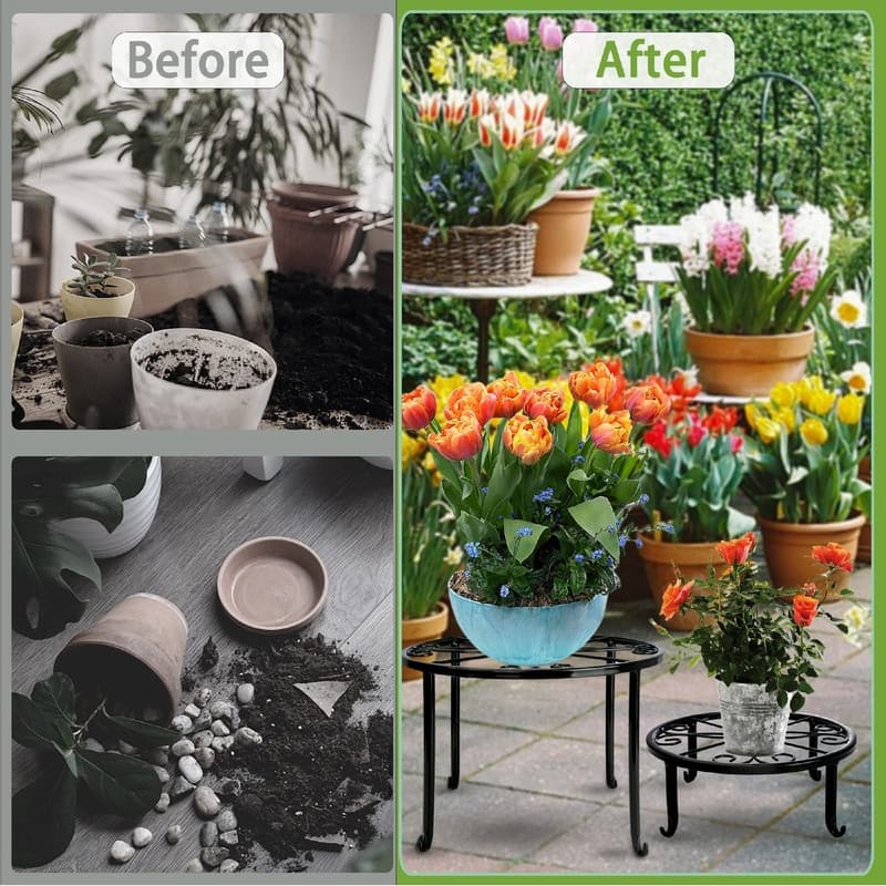 Metal Plant Stand 5 Pack Plant Stands - 11.1 x 11.06 x 7.2 inches