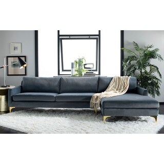 SAFAVIEH Couture Brayson Chaise Sectional Sofa - Dusty Blue