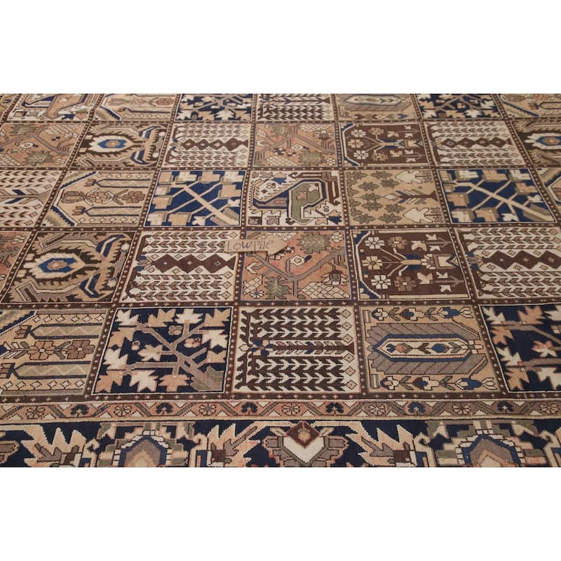 Garden Design Bakhtiari Persian Vintage Rug Hand-Knotted Wool Carpet - 6'10"x 10'2"