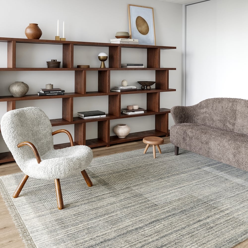 Mozai Fringed Wool-Blend Area Rug