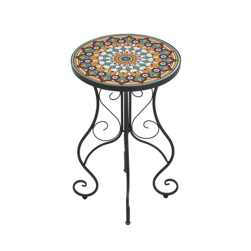 Patio Side table with Shelf
