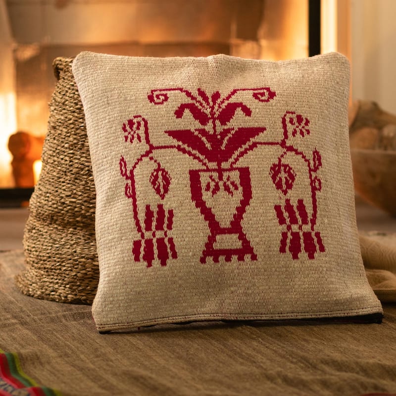 Novica Handmade Cajamarca Nature Reversible Cushion Cover (18")