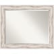 preview thumbnail 1 of 4, Beveled Wood Bathroom Wall Mirror - Alexandria White Wash Frame - Outer Size: 33 x 27 in