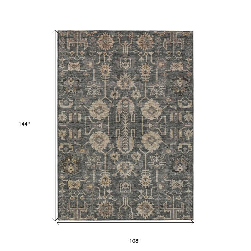 HomeRoots Oriental Traditional Rectangle Outdoor Rug