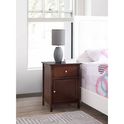 Cappuccino Nightstand 28x23x17 with Three Drawers, Contemporary Bedside Table for Storage and Sleek Bedroom Modern Accent