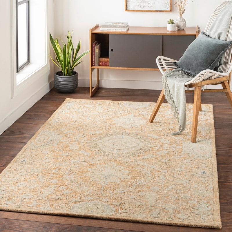 Artistic Weavers Oreon Handmade Vintage Floral Wool Area Rug - Dusty Coral - 2' x 3'