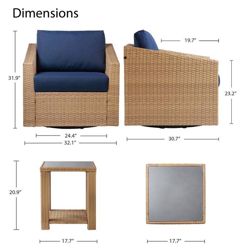 Oakley Outdoor Wicker Patio Furniture Swivel Chair