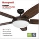 preview thumbnail 2 of 9, Honeywell Carmel Espresso Bronze Ceiling Fan with Integrated Light and Remote - 48-inch