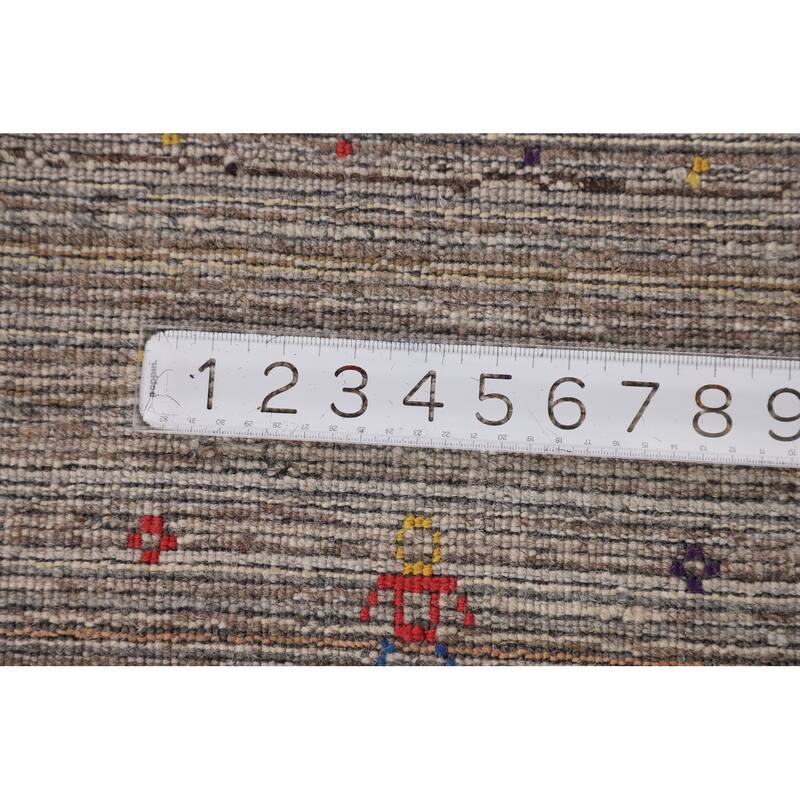 Striped Tribal Gabbeh Oriental Area Rug Hand-Knotted Wool Carpet - 5'0" X 8'5"