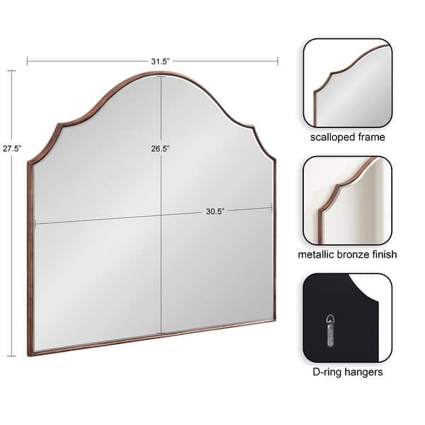 dimension image slide 0 of 14, Kate and Laurel Leanna Framed Arch Wall Mirror