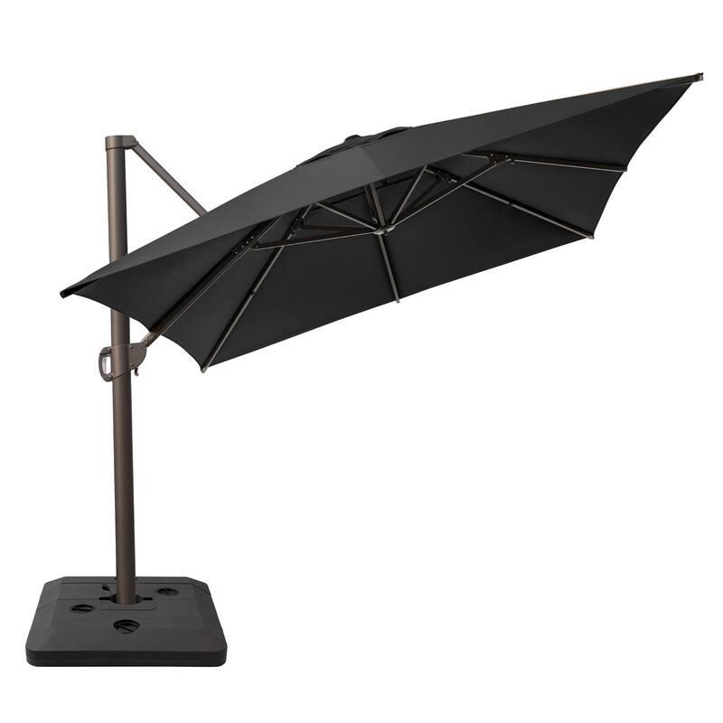 13 ft x 10 ft Outdoor Aluminum Patio Cantilever Offset Umbrella with Base