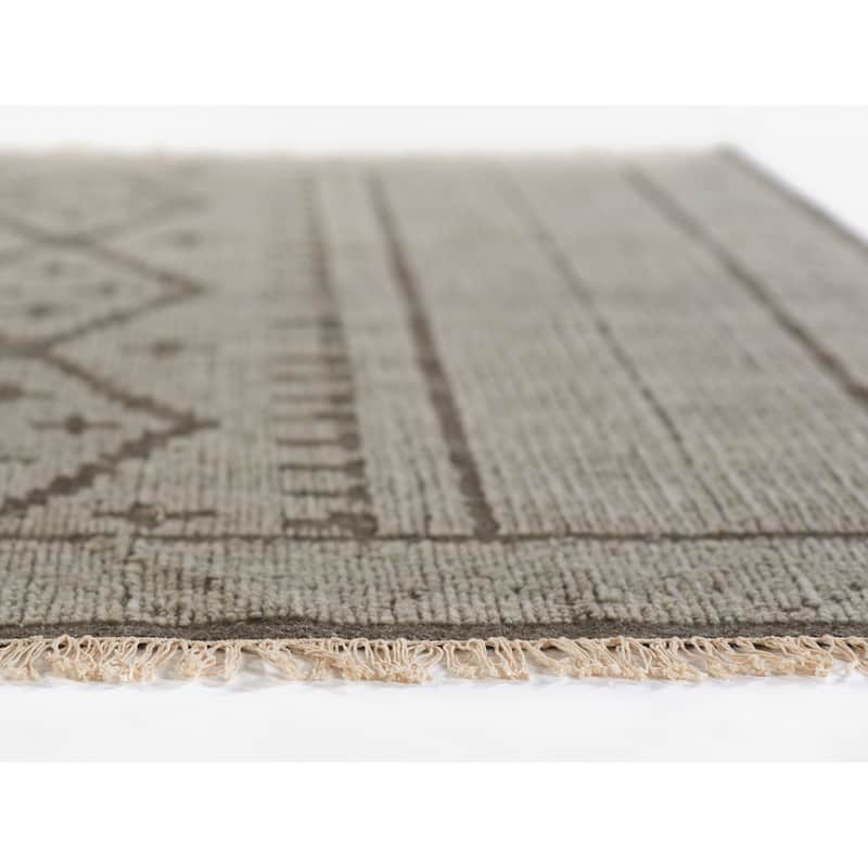Momeni Bristol Geometric Hand Woven Wool and Cotton Natural Area Rug