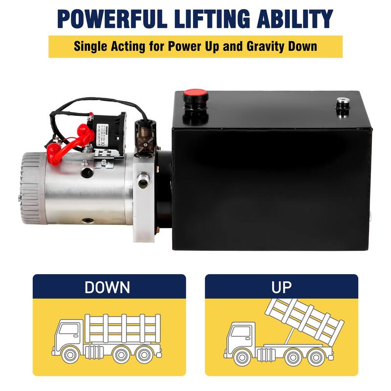 Electric 12V Single Phase Hydraulic Power Unit with 12L Steel Tank