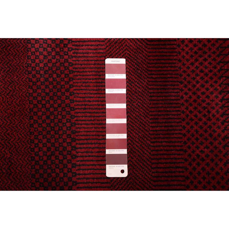 ECARPETGALLERY Hand-knotted Finest Silk Shadow Dark Red Wool Rug - 10'0 x 14'3