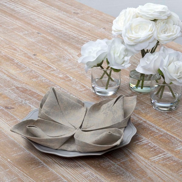 slide 2 of 12, Rebecca Napkin Set - Napkin 18x18 Ash Grey/Khaki
