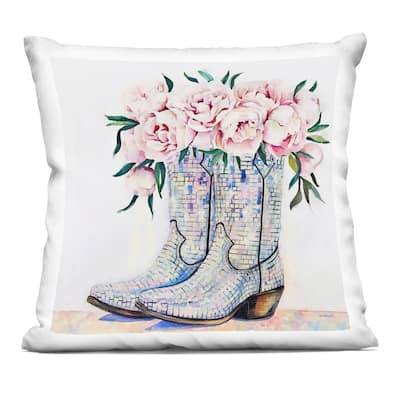 Stupell Rose Filled Cowgirl Boots Decorative Printed Throw Pillow Design by Amanda Greenwood