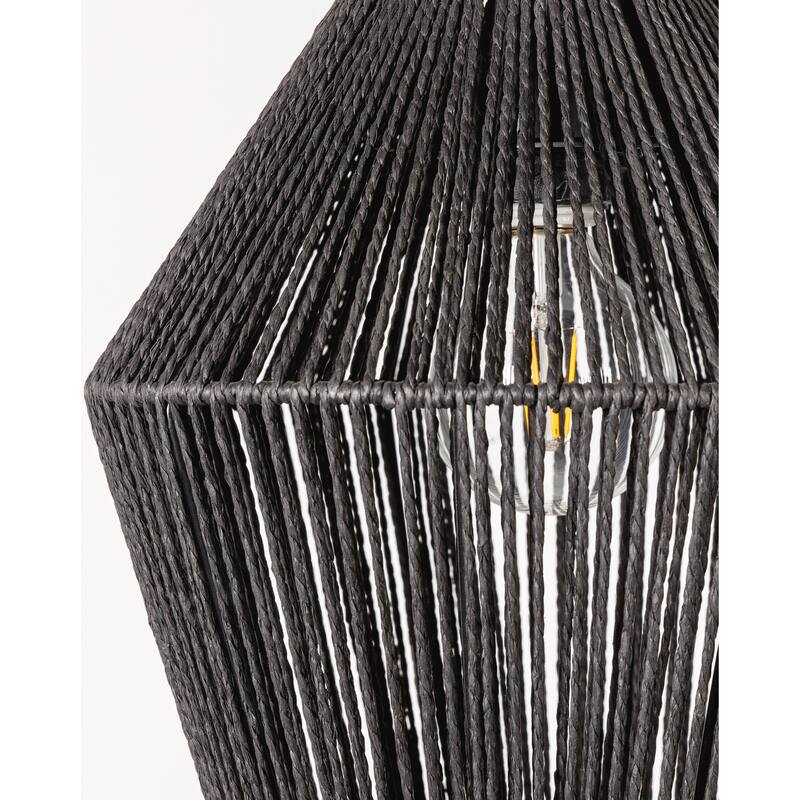 Camerano Paper Rattan Coastal Ceiling Pendant - 71"H x 11"W x 11"D