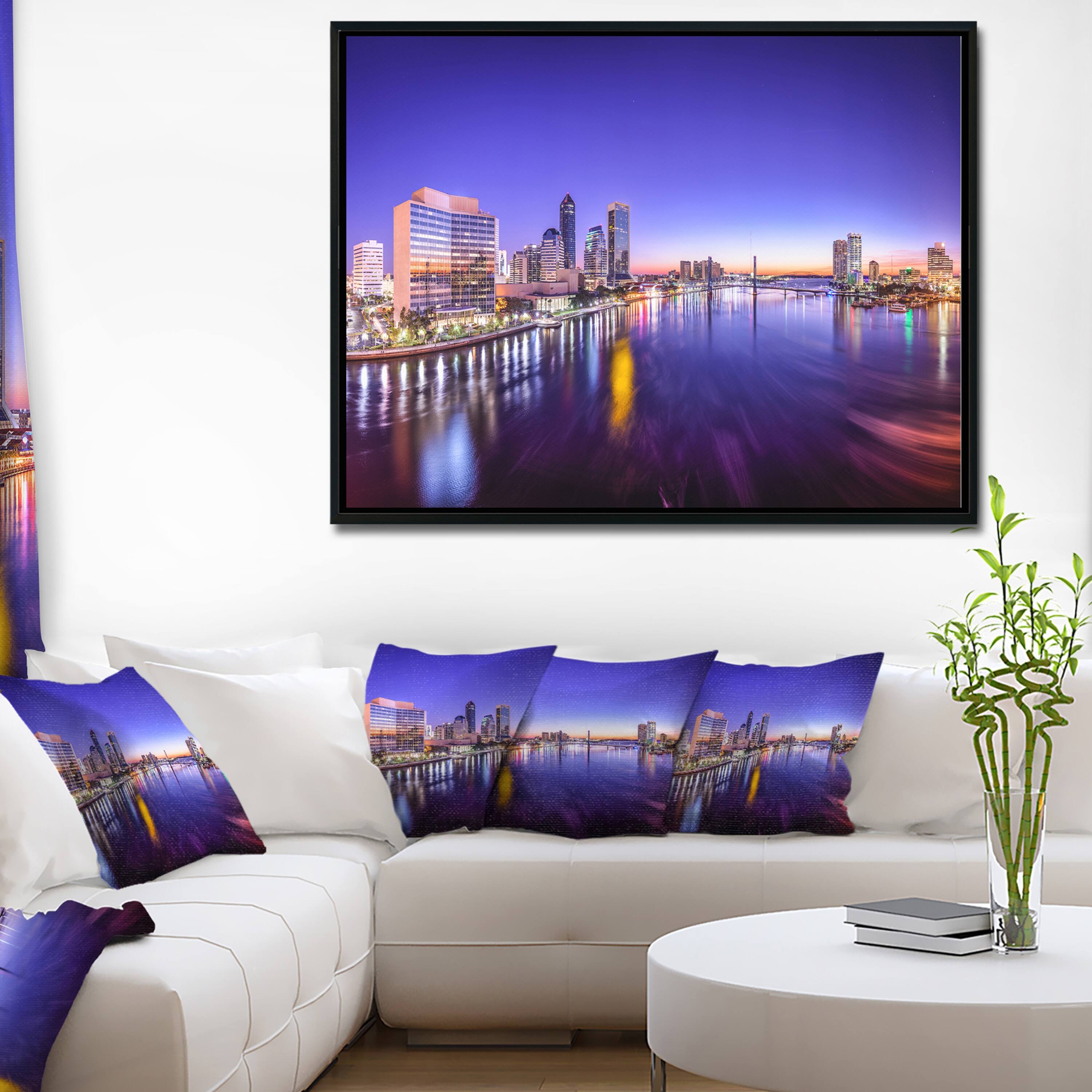 Designart "Jacksonville Florida City Cityscape" Photography Framed