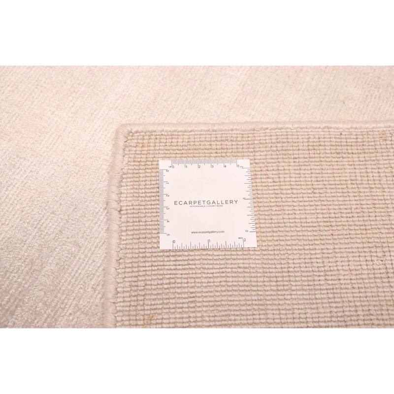 ECARPETGALLERY Hand Loomed Loreto Ivory Viscose Rug - 5'1 x 7'5