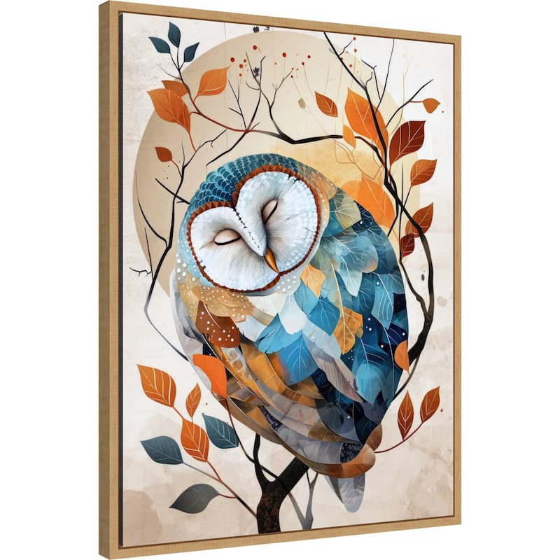 Owl Watercolor Animal Art by Justyna Jaszke Framed Canvas Wall Art