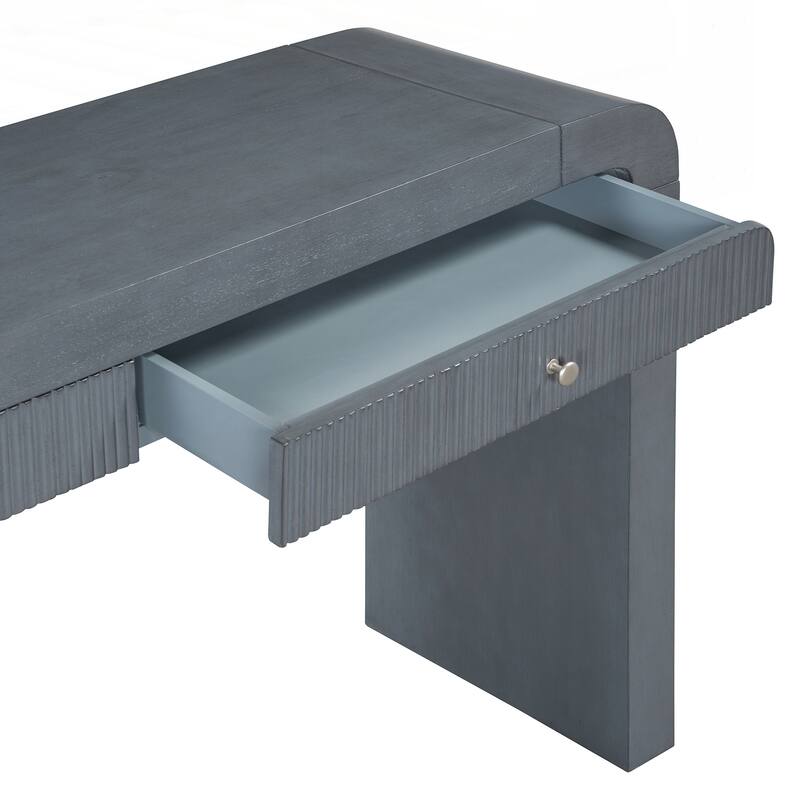 Rustic Console Table with Fluted Drawer Front