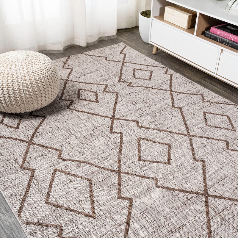 JONATHAN Y Derya Tribal Diamond Trellis Indoor/Outdoor Area Rug