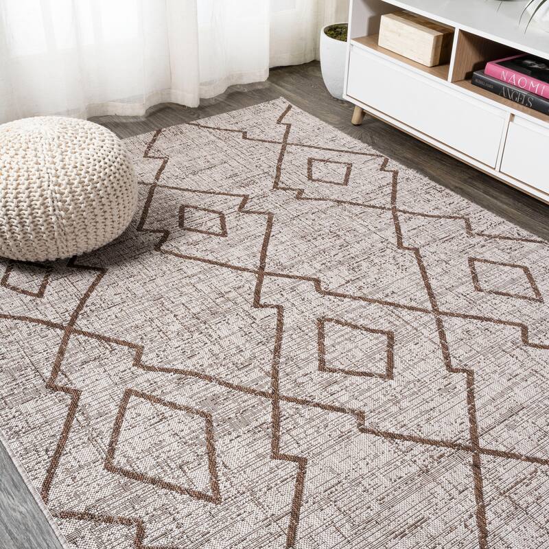 JONATHAN Y Derya Tribal Diamond Trellis Indoor/Outdoor Area Rug