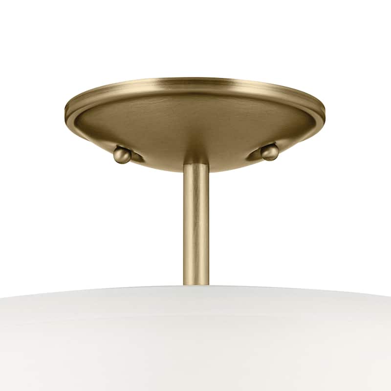 Kichler Lighting Shailene 14 in. 3-Light Natural Brass Round Semi-Flush Mount Light - 14 in