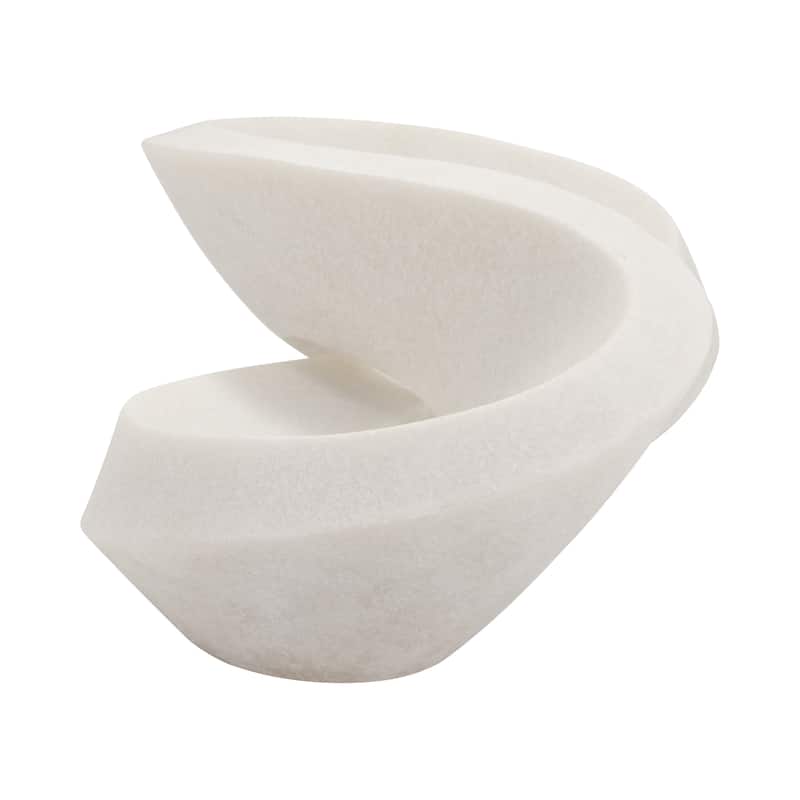 Sagebrook Home's 17-inch Infinity Decor Bowl in White Resin - Chic Modern Home Accent Piece, Decorative Objects - 17" x 9" x 6"