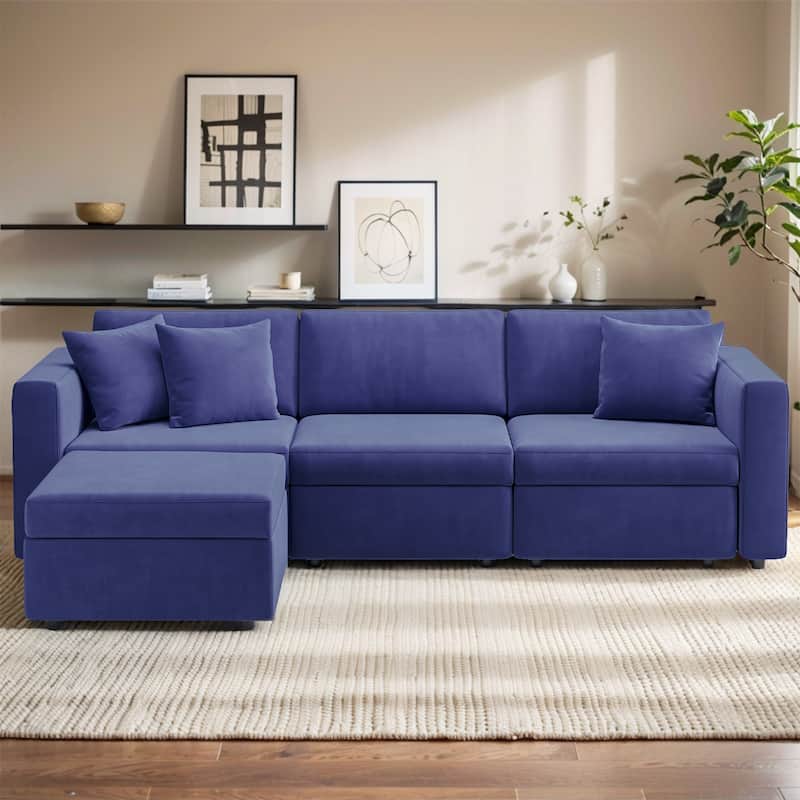Pocassy Cloud Sofa Modular Sectional Couch with Seat Storage
