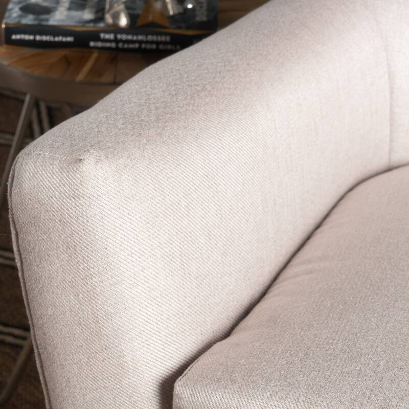 Modern 32.5" High Back Upholstered Button Tufted Wingback Chair with Rubber Wood Legs